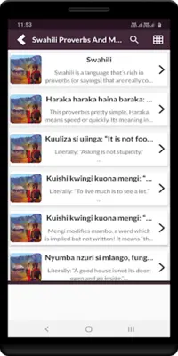 Swahili Proverbs And Meaning android App screenshot 3